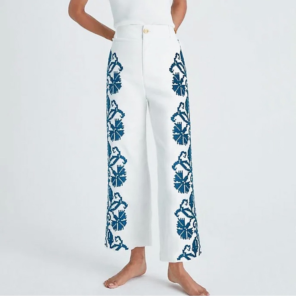 Wide Leg Embroidered Pants main image 1